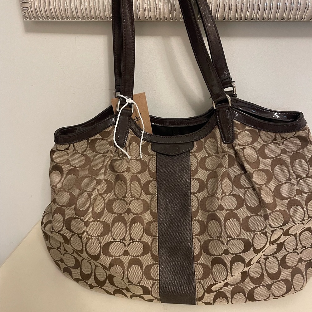 Coach Brown Signature Shoulder Bag